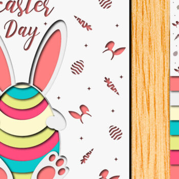 Intra απο ξύλο plywood  Χρώμα wenge 3mm-4mm πάχος - Πασχαλινό αυγό 3D Χαρτί κοπής Πολυστρωματικό Δίασταση 15x15 cm INTRAFABR-106859926 - Image 1