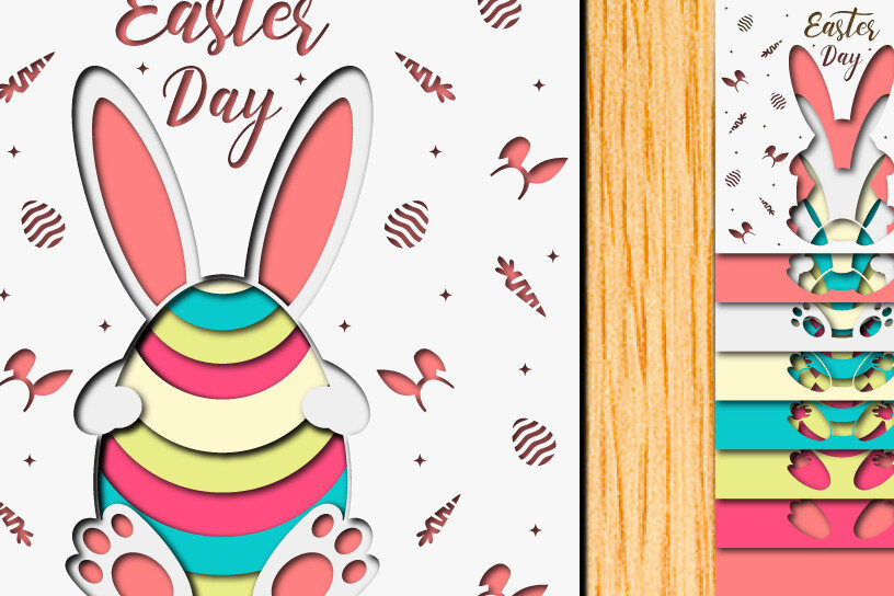 Intra απο ξύλο plywood  Χρώμα wenge 3mm-4mm πάχος - Πασχαλινό αυγό 3D Χαρτί κοπής Πολυστρωματικό Δίασταση 15x15 cm INTRAFABR-106859926