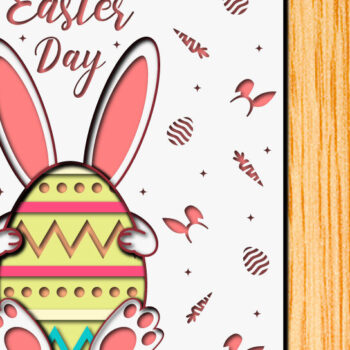 Intra απο ξύλο plywood  Χρώμα wenge 3mm-4mm πάχος - Πασχαλινό αυγό 3D Χαρτί κοπής Πολυστρωματικό Δίασταση 15x15 cm INTRAFABR-106607931 - Image 1