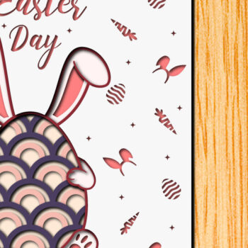 Intra απο ξύλο plywood Χρώμα wenge 3mm-4mm πάχος - Πασχαλινό αυγό 3D Χαρτί κοπής Πολυστρωματικό Δίασταση 15x15 cm INTRAFABR-102822959 - Image 1