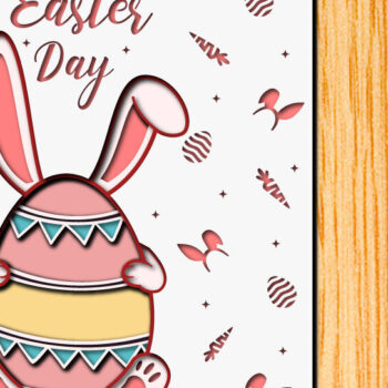 Intra απο ξύλο plywood  Χρώμα wenge 3mm-4mm πάχος - Πασχαλινό αυγό 3D Χαρτί κοπής Πολυστρωματικό Δίασταση 15x15 cm INTRAFABR-102819831 - Image 1