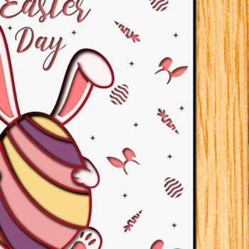 Intra απο ξύλο plywood Χρώμα wenge 3mm-4mm πάχος - Πασχαλινό αυγό 3D Χαρτί κοπής Πολυστρωματικό Δίασταση 15x15 cm INTRAFABR-77364862 - Image 1