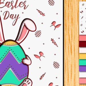 Intra απο ξύλο plywood  Χρώμα wenge 3mm-4mm πάχος - Πασχαλινό αυγό 3D Χαρτί κοπής Πολυστρωματικό Δίασταση 15x15 cm INTRAFABR-107171539