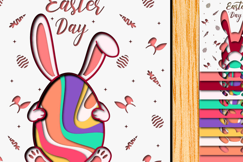 Intra απο ξύλο plywood  Χρώμα wenge 3mm-4mm πάχος - Πασχαλινό αυγό 3D Χαρτί κοπής Πολυστρωματικό Δίασταση 15x15 cm INTRAFABR-78859335