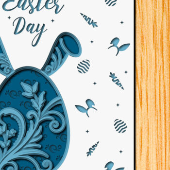 Intra απο ξύλο plywood  Χρώμα wenge 3mm-4mm πάχος - Πασχαλινό αυγό 3D Χαρτί κοπής Πολυστρωματικό Δίασταση 15x15 cm INTRAFABR-78859271 - Image 1