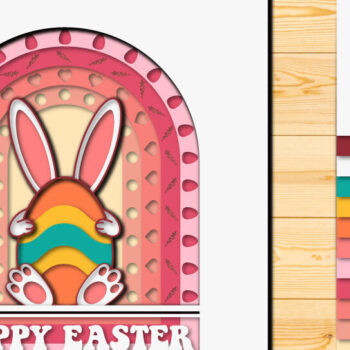 Intra απο ξύλο plywood  Χρώμα wenge 3mm-4mm πάχος - Πασχαλινό αυγό 3D Χαρτί κοπής Πολυστρωματικό Δίασταση 15x15 cm INTRAFABR-105815086 - Image 1