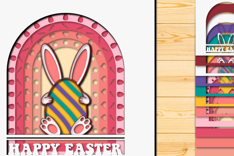 Intra απο ξύλο plywood  Χρώμα wenge 3mm-4mm πάχος - Πασχαλινό αυγό 3D Χαρτί κοπής Πολυστρωματικό Δίασταση 15x15 cm INTRAFABR-105267630