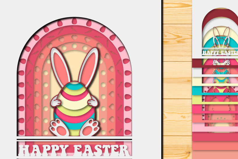 Intra απο ξύλο plywood  Χρώμα wenge 3mm-4mm πάχος - Πασχαλινό αυγό 3D Χαρτί κοπής Πολυστρωματικό Δίασταση 15x15 cm INTRAFABR-105815044