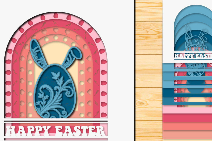 Intra απο ξύλο plywood  Χρώμα wenge 3mm-4mm πάχος - Πασχαλινό αυγό 3D Χαρτί κοπής Πολυστρωματικό Δίασταση 15x15 cm INTRAFABR-105267623