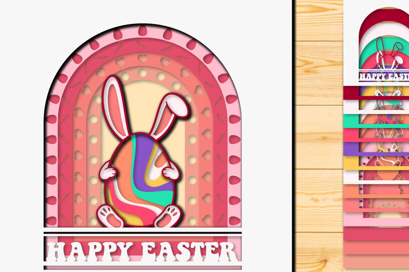 Intra απο ξύλο plywood  Χρώμα wenge 3mm-4mm πάχος - Πασχαλινό αυγό 3D Χαρτί κοπής Πολυστρωματικό Δίασταση 15x15 cm INTRAFABR-108381095