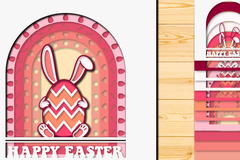 Intra απο ξύλο plywood  Χρώμα wenge 3mm-4mm πάχος - Πασχαλινό αυγό 3D Χαρτί κοπής Πολυστρωματικό Δίασταση 15x15 cm INTRAFABR-108381103