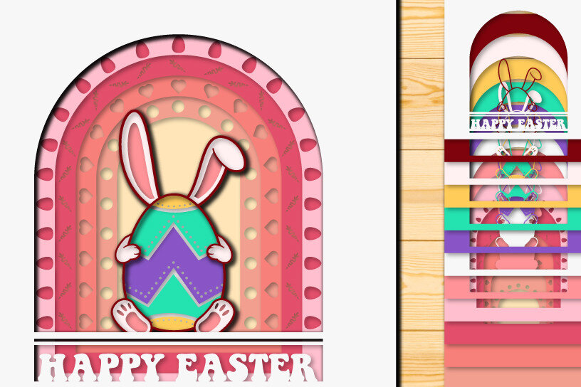 Intra απο ξύλο plywood  Χρώμα wenge 3mm-4mm πάχος - Πασχαλινό αυγό 3D Χαρτί κοπής Πολυστρωματικό Δίασταση 15x15 cm INTRAFABR-108381129