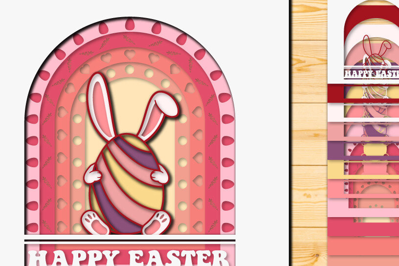 Intra απο ξύλο plywood  Χρώμα wenge 3mm-4mm πάχος - Πασχαλινό αυγό 3D Χαρτί κοπής Πολυστρωματικό Δίασταση 15x15 cm INTRAFABR-108381162