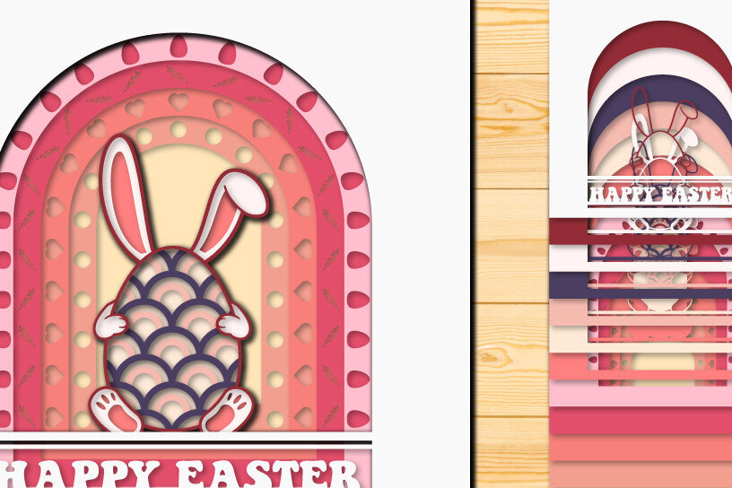 Intra απο ξύλο plywood  Χρώμα wenge 3mm-4mm πάχος - Πασχαλινό αυγό 3D Χαρτί κοπής Πολυστρωματικό Δίασταση 15x15 cm INTRAFABR-108428339