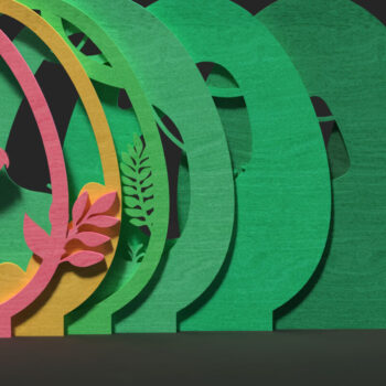 Intra απο ξύλο plywood  Χρώμα wenge 3mm-4mm πάχος - Πασχαλινό αυγό 3D , Bunny Forest Δίασταση 4x4 cm INTRAFABR-108322793 - Image 3