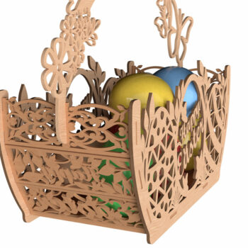 Intra απο ξύλο plywood Χρώμα wenge 3mm-4mm πάχος - Πασχαλινό καλάθι με λέιζερ κοπή Δίασταση 6x6 cm INTRAFABR-23914402 - Image 2