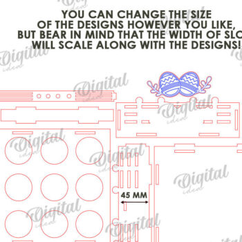 Intra απο ξύλο plywood  Χρώμα wenge 3mm-4mm πάχος - Πασχαλινό καλάθι με λέιζερ κοπή. Αυγοθήκη Δίασταση 15x15 cm INTRAFABR-98980507 - Image 3