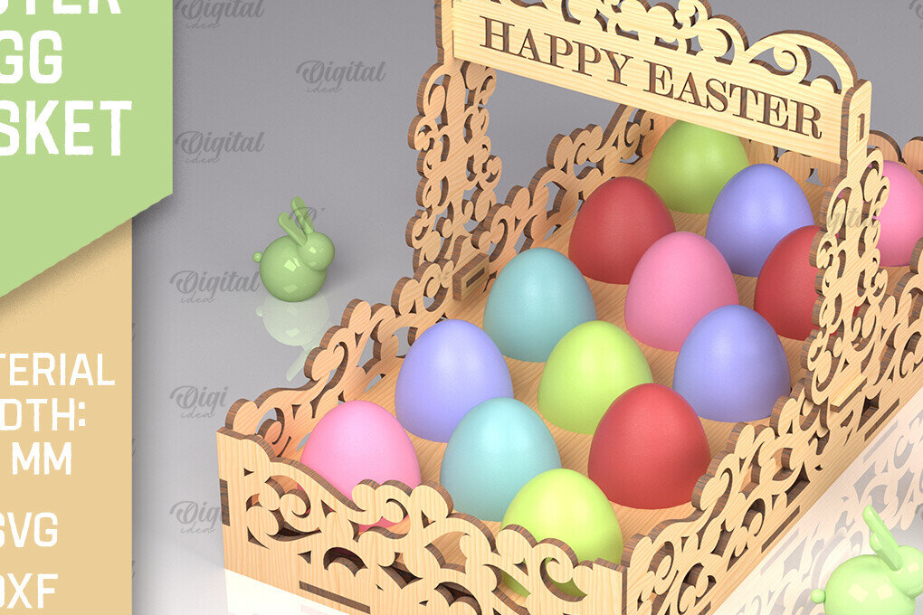 Intra απο ξύλο plywood  Χρώμα wenge 3mm-4mm πάχος - Λέιζερ Πασχαλινό Καλάθι Αυγών. Αυγοθήκη Δίασταση 15x15 cm INTRAFABR-61714789