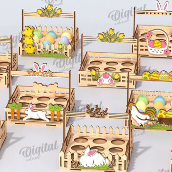 Intra απο ξύλο plywood Χρώμα wenge 3mm-4mm πάχος - Πασχαλινά καλάθια αυγών Δέσμη κοπής με λέιζερ Δίασταση 15x15 cm INTRAFABR-54934742 - Image 1