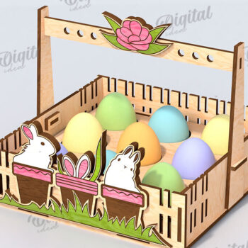 Intra απο ξύλο plywood Χρώμα wenge 3mm-4mm πάχος - Πασχαλινά καλάθια αυγών Δέσμη κοπής με λέιζερ Δίασταση 15x15 cm INTRAFABR-54934742 - Image 5