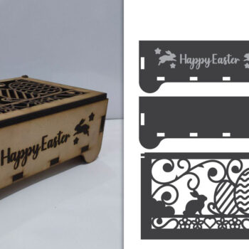 Intra απο ξύλο plywood  Χρώμα wenge 3mm-4mm πάχος - Πασχαλινό κουτί με λέιζερ Δίασταση 30x20 cm INTRAFABR-90184677 - Image 1