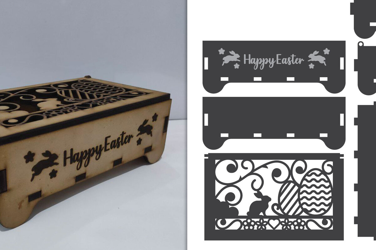 Intra απο ξύλο plywood  Χρώμα wenge 3mm-4mm πάχος - Πασχαλινό κουτί με λέιζερ Δίασταση 30x20 cm INTRAFABR-90184677