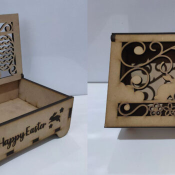 Intra απο ξύλο plywood  Χρώμα wenge 3mm-4mm πάχος - Πασχαλινό κουτί με λέιζερ Δίασταση 30x20 cm INTRAFABR-90184677 - Image 2