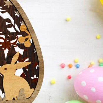 Intra απο ξύλο plywood  Χρώμα wenge 3mm-4mm πάχος - Σιλουέτες λαγουδάκι πασχαλινό αυγό, διακοσμητικά Δίασταση 4x5 cm INTRAFABR-91889479 - Image 3
