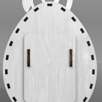 Intra απο ξύλο plywood  Χρώμα wenge 3mm-4mm πάχος - Λαμπροθήκη πασχαλινών αυγών Δίασταση 5x5 cm INTRAFABR-113905141 - Image 1