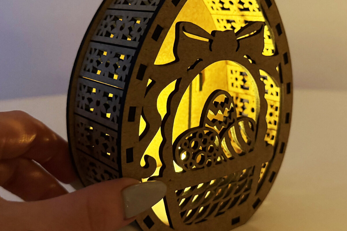 Intra απο ξύλο plywood  Χρώμα wenge 3mm-4mm πάχος - Λαμπροθήκη πασχαλινών αυγών Δίασταση 110x137 cm INTRAFABR-34012889