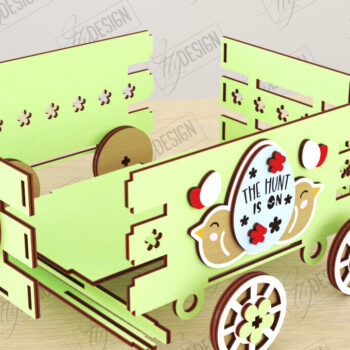 Intra απο ξύλο plywood  Χρώμα wenge 3mm-4mm πάχος - Πασχαλινό καρότσι με αυγά | Πασχαλινή αυγοθήκη Δίασταση 15x15 cm INTRAFABR-122074027 - Image 2