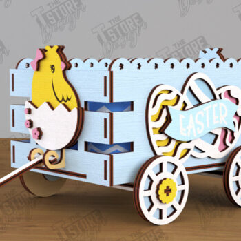 Intra απο ξύλο plywood  Χρώμα wenge 3mm-4mm πάχος - Πασχαλινό καρότσι με αυγά | Πασχαλινή αυγοθήκη Δίασταση 15x15 cm INTRAFABR-122074040 - Image 2