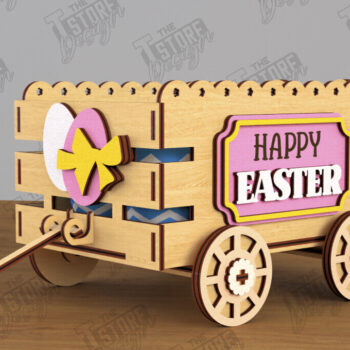 Intra απο ξύλο plywood  Χρώμα wenge 3mm-4mm πάχος - Πασχαλινό καρότσι με αυγά | Πασχαλινή αυγοθήκη Δίασταση 15x15 cm INTRAFABR-122074040 - Image 10