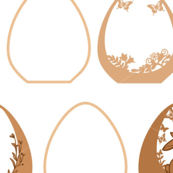 Intra απο ξύλο plywood  Χρώμα wenge 3mm-4mm πάχος - Διακοσμητικό στολίδι Πασχαλινό Αυγό, κομμένο Δίασταση 5x6 cm INTRAFABR-32329605 - Image 4