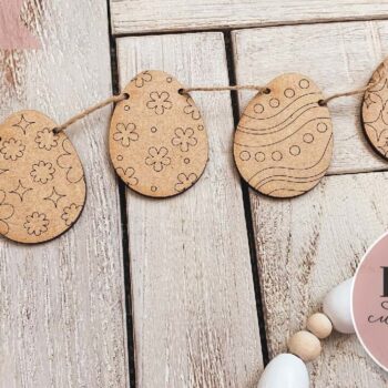 Intra απο ξύλο plywood  Χρώμα wenge 3mm-4mm πάχος - Πασχαλινό αυγό DIY Garland Δίασταση 4x4 cm INTRAFABR-87114176 - Image 3