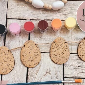 Intra απο ξύλο plywood  Χρώμα wenge 3mm-4mm πάχος - Πασχαλινό αυγό DIY Garland Δίασταση 4x4 cm INTRAFABR-87114176 - Image 4