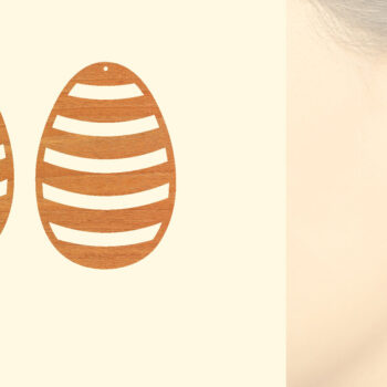 Intra απο ξύλο plywood  Χρώμα wenge 3mm-4mm πάχος - Πασχαλινά σκουλαρίκια με λέιζερ κομμένα Δίασταση 3x3 cm INTRAFABR-87115527 - Image 1