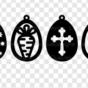 Intra απο ξύλο plywood  Χρώμα wenge 3mm-4mm πάχος - Πασχαλινά σκουλαρίκια Cut Files Δίασταση 3x3 cm INTRAFABR-87112231 - Image 2