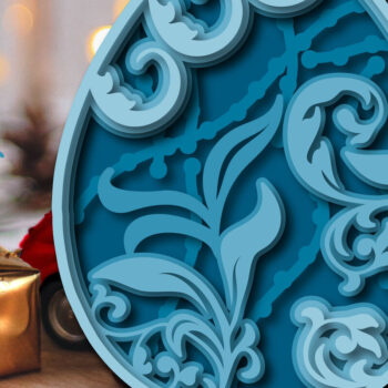 Intra απο ξύλο plywood  Χρώμα wenge 3mm-4mm πάχος - Πασχαλινό Αυγό Floral Bundle Multilayer Δίασταση 15x15 cm INTRAFABR-7654867 - Image 4