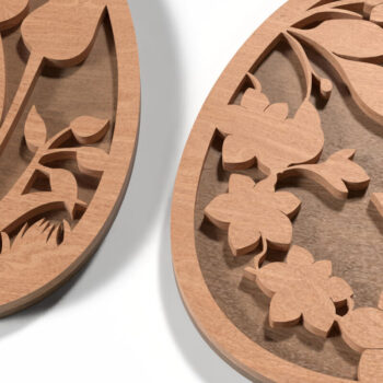 Intra απο ξύλο plywood Χρώμα wenge 3mm-4mm πάχος - Πασχαλινά αυγά Floral Files Δίασταση 4x4 cm INTRAFABR-7654472 - Image 2