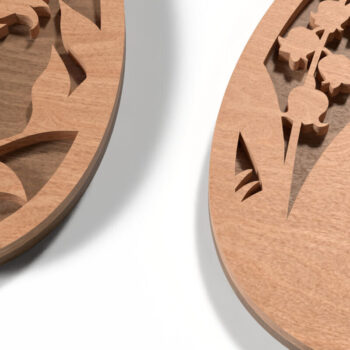 Intra απο ξύλο plywood Χρώμα wenge 3mm-4mm πάχος - Πασχαλινά αυγά Floral Files Δίασταση 4x4 cm INTRAFABR-7654472 - Image 3
