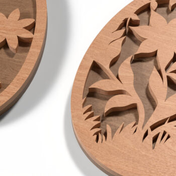Intra απο ξύλο plywood Χρώμα wenge 3mm-4mm πάχος - Πασχαλινά αυγά Floral Files Δίασταση 4x4 cm INTRAFABR-7654472 - Image 4