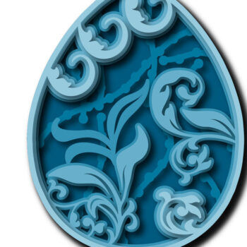 Intra απο ξύλο plywood  Χρώμα wenge 3mm-4mm πάχος - Πασχαλινό αυγό λουλουδάτο πολυστρωματικό κόψιμο με λέιζερ Δίασταση 15x15 cm INTRAFABR-53974159 - Image 2