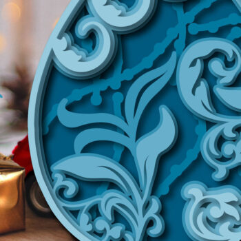 Intra απο ξύλο plywood  Χρώμα wenge 3mm-4mm πάχος - Πασχαλινό αυγό λουλουδάτο πολυστρωματικό κόψιμο με λέιζερ Δίασταση 15x15 cm INTRAFABR-53974159 - Image 4