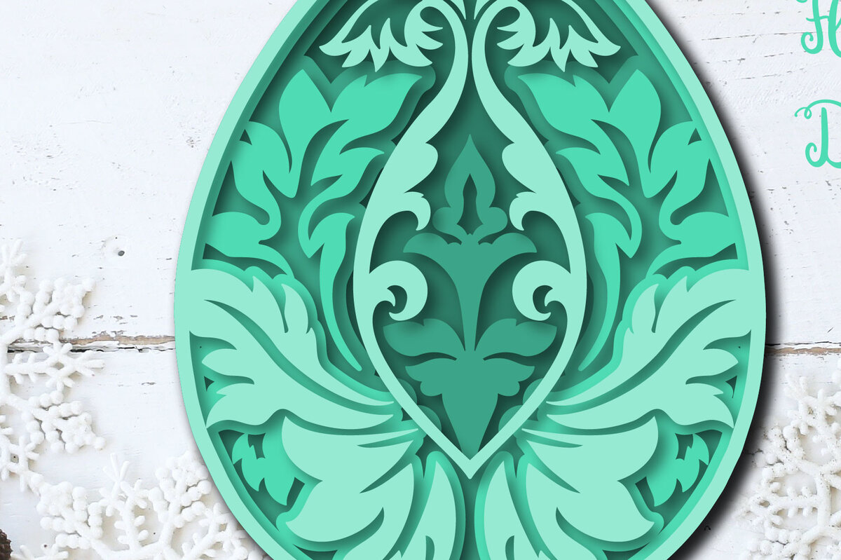 Intra απο ξύλο plywood  Χρώμα wenge 3mm-4mm πάχος - Πασχαλινό αυγό Floral Multilayer Δίασταση 15x15 cm INTRAFABR-58221803