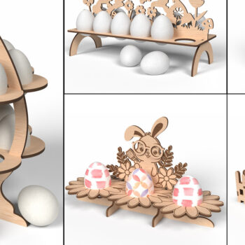 Intra απο ξύλο plywood  Χρώμα wenge 3mm-4mm πάχος - Δέσμη θήκης πασχαλινών αυγών Δίασταση 20x20 cm INTRAFABR-91118823 - Image 1