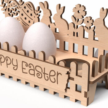 Intra απο ξύλο plywood  Χρώμα wenge 3mm-4mm πάχος - Δέσμη θήκης πασχαλινών αυγών Δίασταση 20x20 cm INTRAFABR-91118823 - Image 2