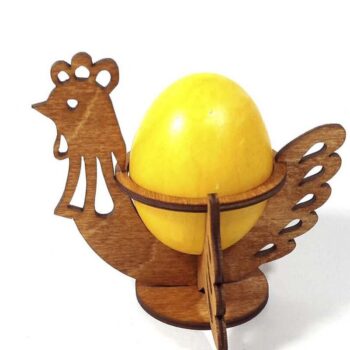 Intra απο ξύλο plywood Χρώμα wenge 3mm-4mm πάχος - Πασχαλινή αυγοθήκη "Cock & Chicken" Δίασταση 14x10 cm INTRAFABR-122114970 - Image 2