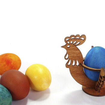 Intra απο ξύλο plywood Χρώμα wenge 3mm-4mm πάχος - Πασχαλινή αυγοθήκη "Cock & Chicken" Δίασταση 14x10 cm INTRAFABR-122114970 - Image 5