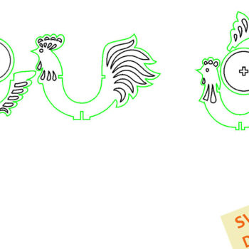 Intra απο ξύλο plywood Χρώμα wenge 3mm-4mm πάχος - Πασχαλινή αυγοθήκη "Cock & Chicken" Δίασταση 14x10 cm INTRAFABR-122114970 - Image 8